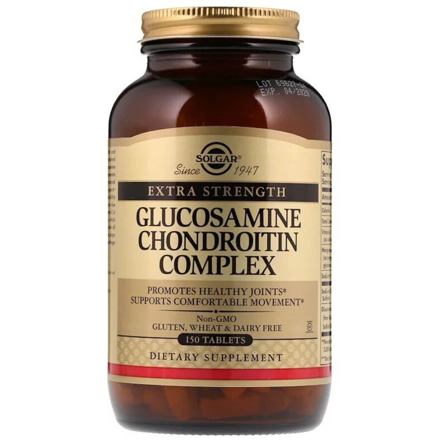 Глюкозамін і Хондроітин (Комплес), Glucosamine Chondroitin, Solgar, 150 таблеток.: ціни та характеристики