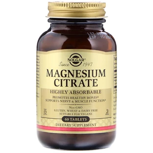 Цитрат Магния, Magnesium Citrate, Solgar, 60 таблеток
