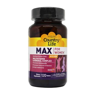 Мультивитамины и Минералы для Женщин, Max for Women, Country Life, 120 таблеток