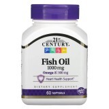 Рыбий жир, 1000 мг, Fish Oil, 21st Century, 60 желатиновых капсул