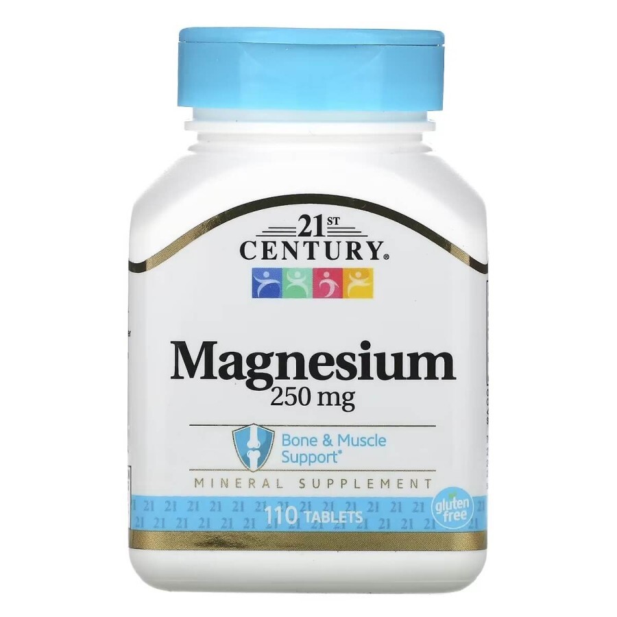Магній, 250 мг, Magnesium, 21st Century, 110 таблеток: ціни та характеристики