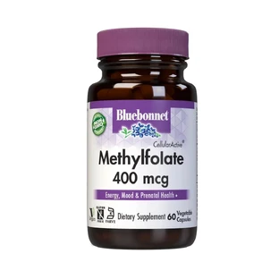 Метилфолат (B9) 400мкг, Cellular Active, Methylfolate, Bluebonnet Nutrition, 60 вегетаріанських капсул