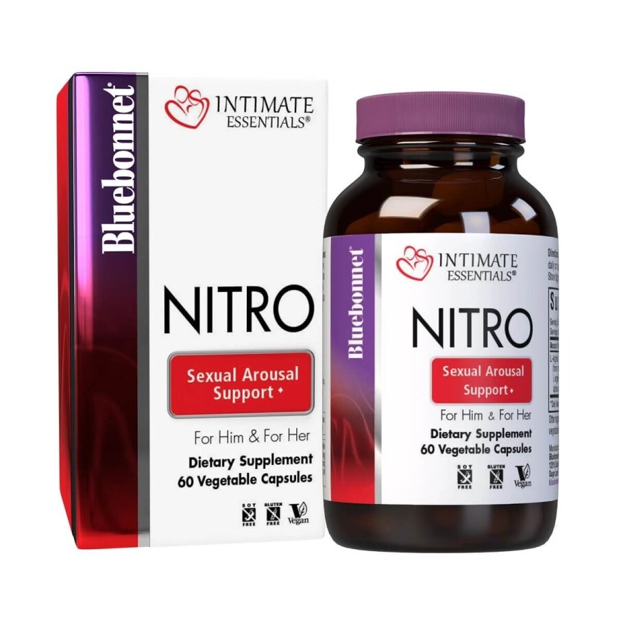 Поддержка сексуального возбуждения, Intimate Essenitals Nitro, Bluebonnet Nutrition, 60 вегетарианских капсул: цены и характеристики