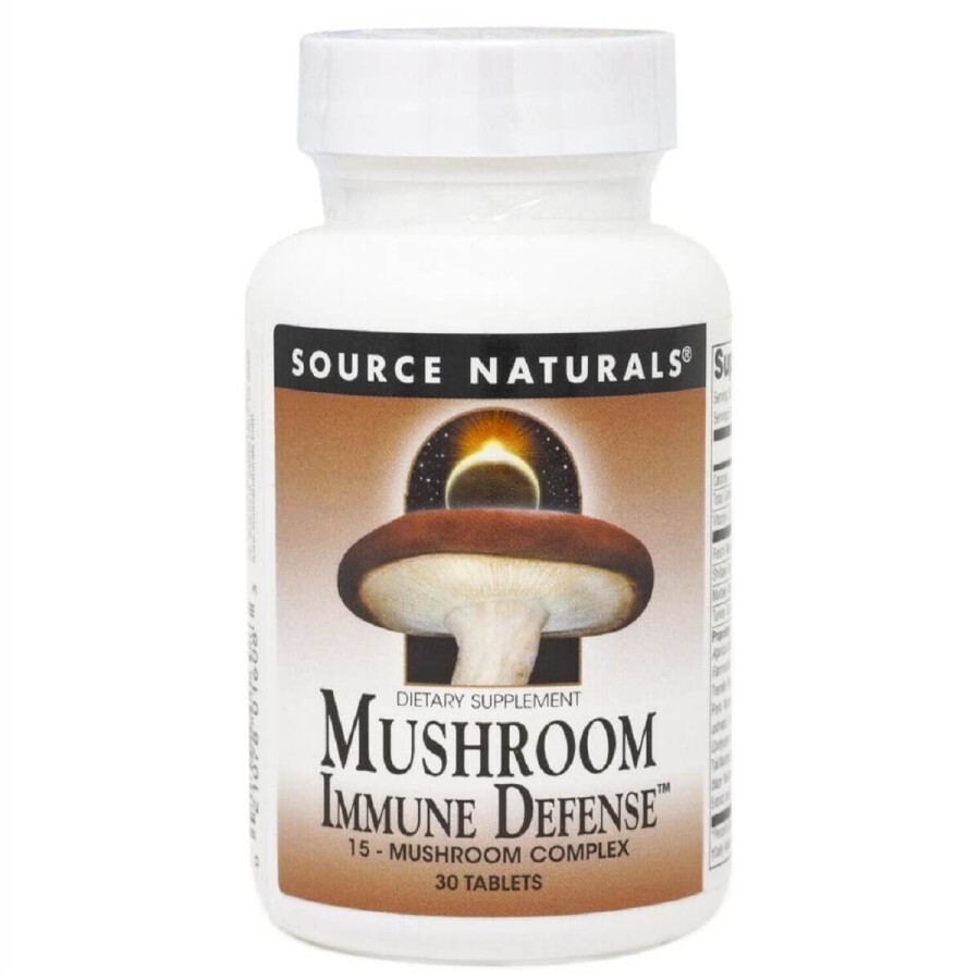 Комплекс з 15 Різновидів Грибів, Mushroom Immune Defense, Source Naturals, 30 таблеток: ціни та характеристики