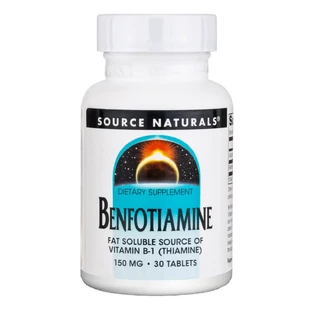 Бенфотиамин, 150 мг, Benfotiamine, Source Naturals, 30 таблеток