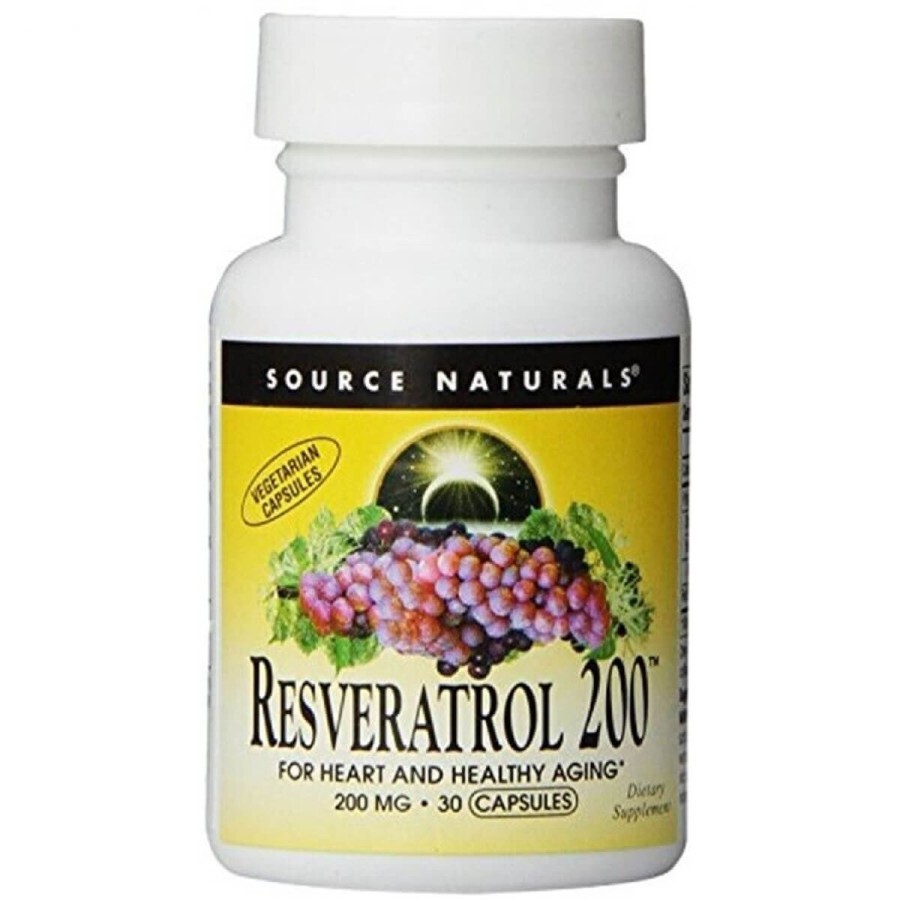 Ресвератрол, 200 мг, Resveratrol, Source Naturals, 30 таблеток: цены и характеристики