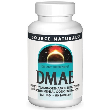 Диметиламиноэтанол, 130 мг, DMAE, Source Naturals, 50 таблеток