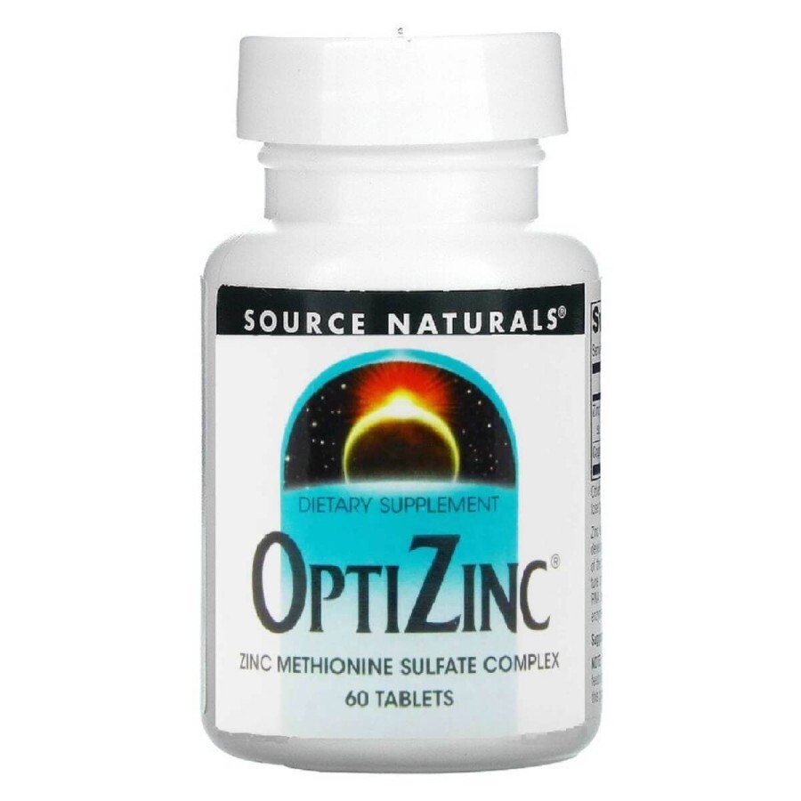 ОптиЦинк, 30 мг, OptiZinc, Source Naturals, 60 таблеток: цены и характеристики