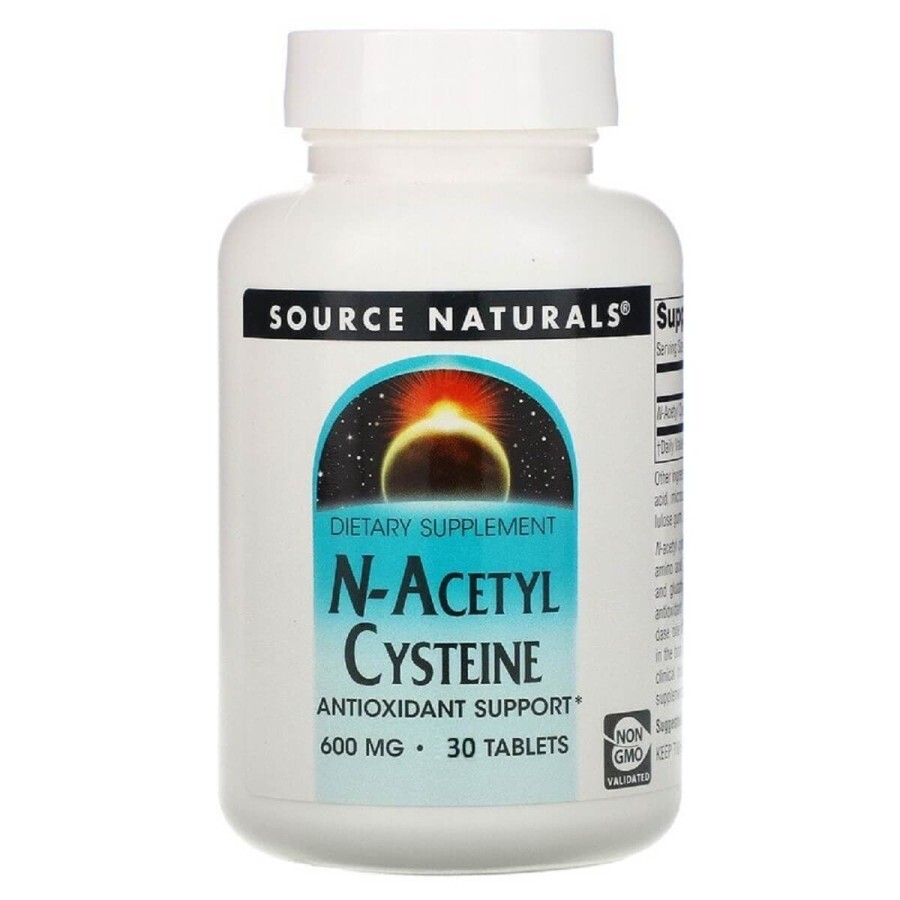 NAC (N-Ацетил-L-Цистеїн), 600 мг, N-Acetyl Cysteine, Source Naturals, 30 таблеток: ціни та характеристики