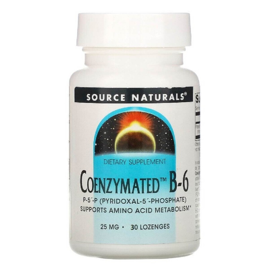 Коэнзим Витамина B6, 25 мг, Coenzymated™ Vitamin B-6, Source Naturals, 30 таблеток для рассасывания: цены и характеристики