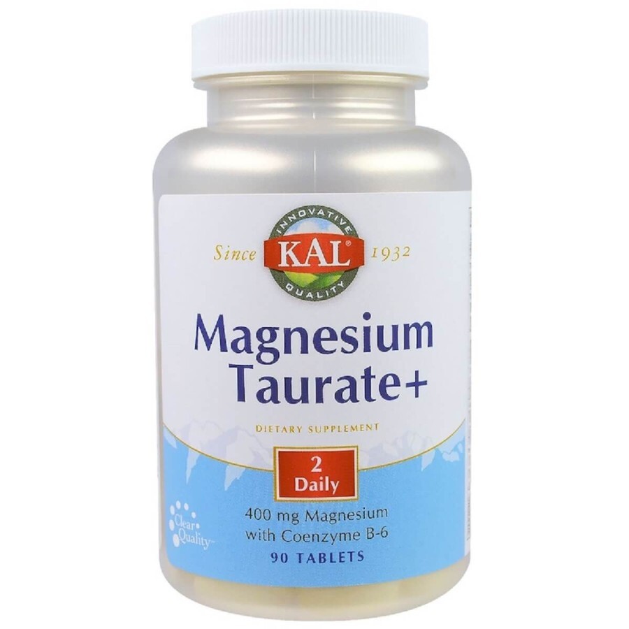 Таурат Магнію, Magnesium Taurate +, KAL, 400 мг, 90 таблеток: ціни та характеристики