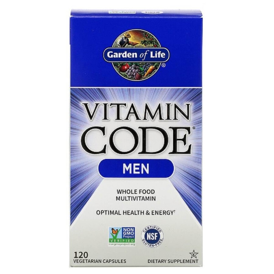 Чоловічі мультивітаміни, Vitamin Code, Garden of Life, 120 вегетаріанських капсул: ціни та характеристики