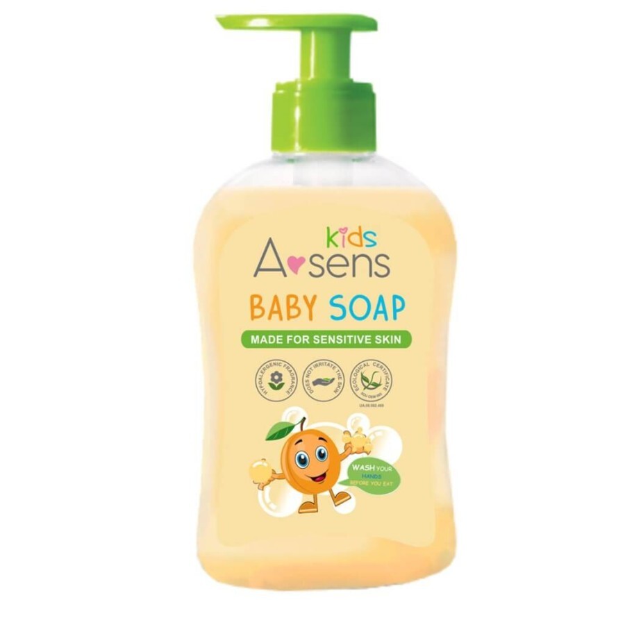 Детское жидкое мыло A-sens Kids с гипоаллергенным абрикосовым парфюмом 300 мл: цены и характеристики