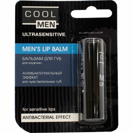 Бальзам для губ Cool Men Ultrasensitive Антибактериальный 4,8г