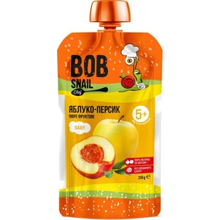 Пюре фруктовое Bob Snail Яблоко-Персик для детей от 5 месяцев гомогенизированное 250 г