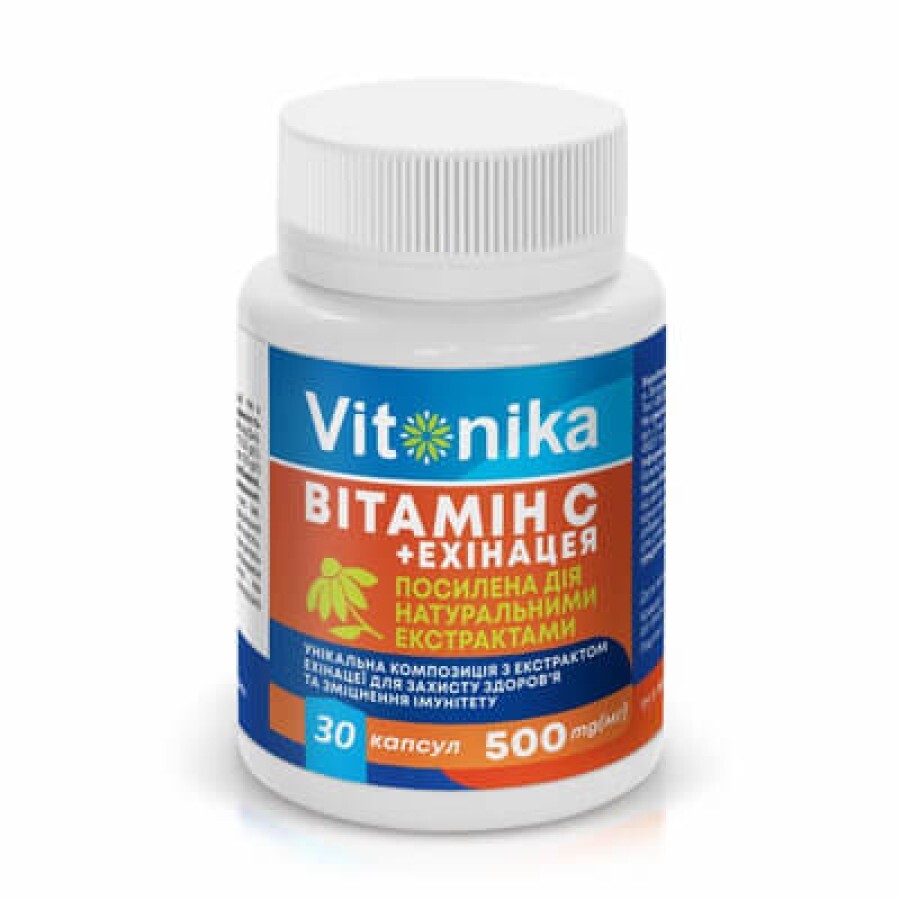 Вітамін С+ Ехінацея Vitonika капсули по 500 мг №30: ціни та характеристики