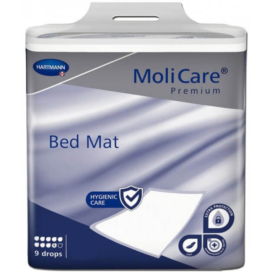 Пелюшка поглинаюча гігієнічна Hartmann MoliCare Premium Bed Mat із суперабсорбентом 9 крапель 60x60 см 15 шт: ціни та характеристики