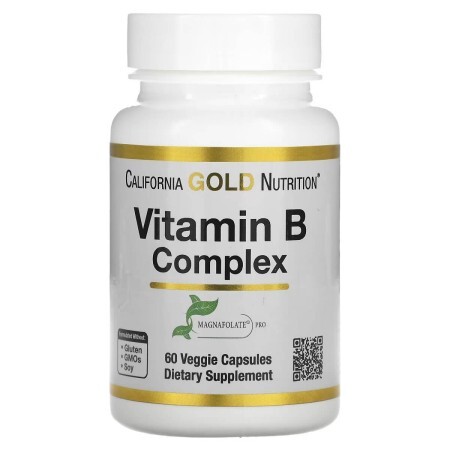 Комплекс витаминов группы В, Vitamin B Complex, California Gold Nutrition, 60 вегетарианских капсул