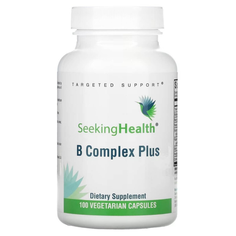 B-комплекс, B Complex Plus, Seeking Health, 100 вегетаріанських капсул: ціни та характеристики