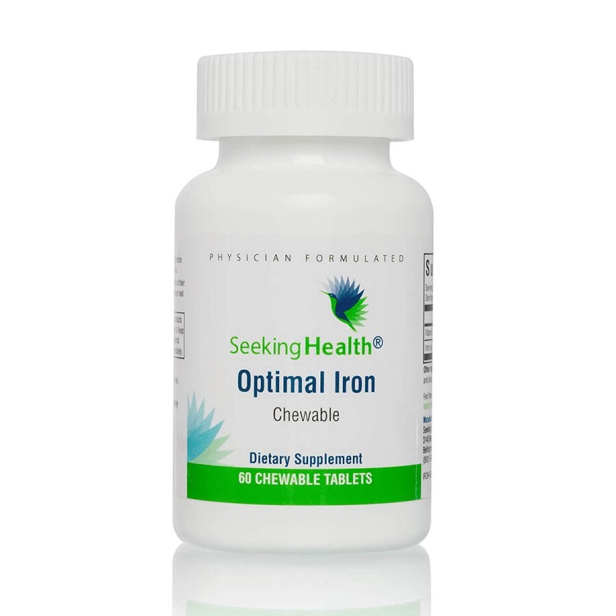 Залізо, 10 мг, Optimal Iron Chewable, Seeking Health, 60 жувальних таблеток: ціни та характеристики