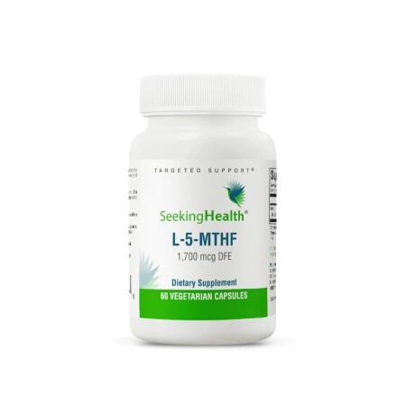 Метилфолат, L-5-MTHF, Seeking Health, 60 вегетарианских капсул