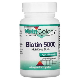 Біотин 5000 мкг, Biotin 5000, Nutricology, 60 вегетаріанських капсул