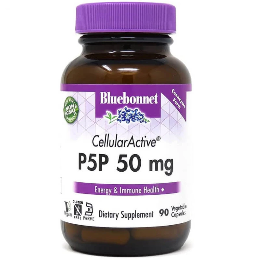 P-5-P (пиридоксальфосфат) 50мг, Bluebonnet Nutrition, 90 вегетарианских капсул: цены и характеристики