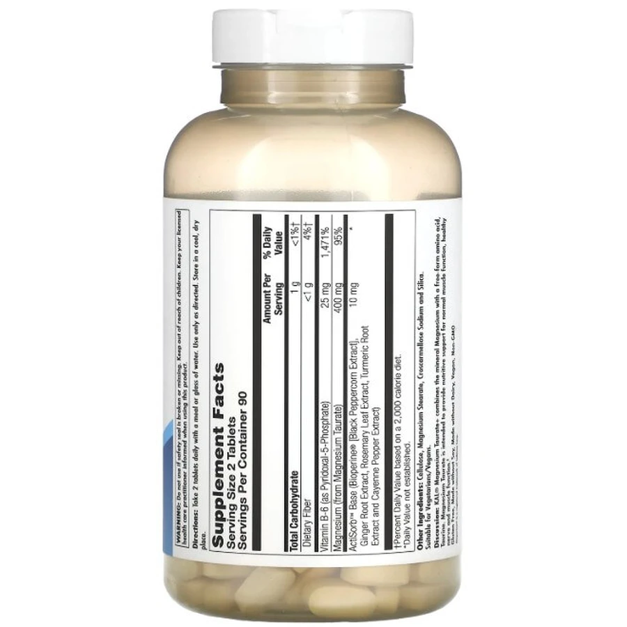 Таурат Магнію 400 мг, Magnesium Taurate+, KAL, 180 таблеток: ціни та характеристики