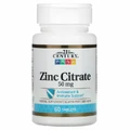 Цитрат цинка, 50 мг, Zinc Citrate, 21st Century, 60 таблеток