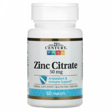 Цитрат цинку, 50 мг, Zinc Citrate, 21st Century, 60 таблеток