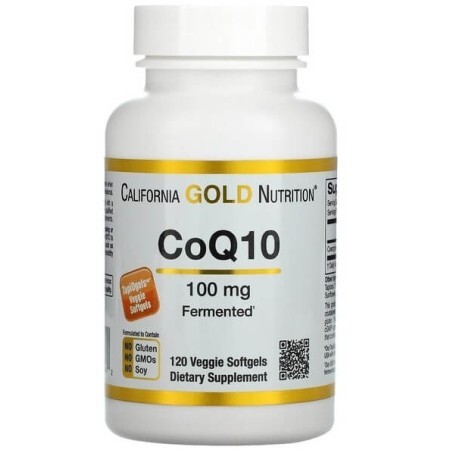 Коэнзим Q10, 100 мг, CoQ10, California Gold Nutrition, 120 вегетарианских капсул