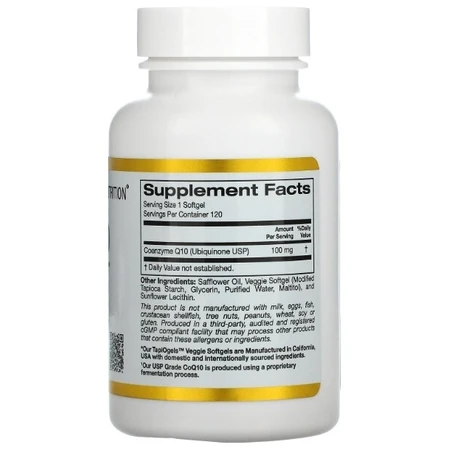 Коензим Q10, 100 мг, CoQ10, California Gold Nutrition, 120 вегетаріанських капсул: ціни та характеристики