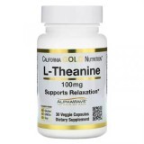 L-Теанін, 100 мг, L-Theanine, Supports Relaxation, California Gold Nutrition, 30 вегетаріанських капсул
