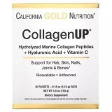 Морской Коллаген с гиалуроновой кислотой и витамином С, гидролизованные пептиды, Collagen UP, Hydrolyzed Marine Collagen Peptides with Hyaluronic Acid and Vitamin C, California Gold Nutrition, 30 пакетиков