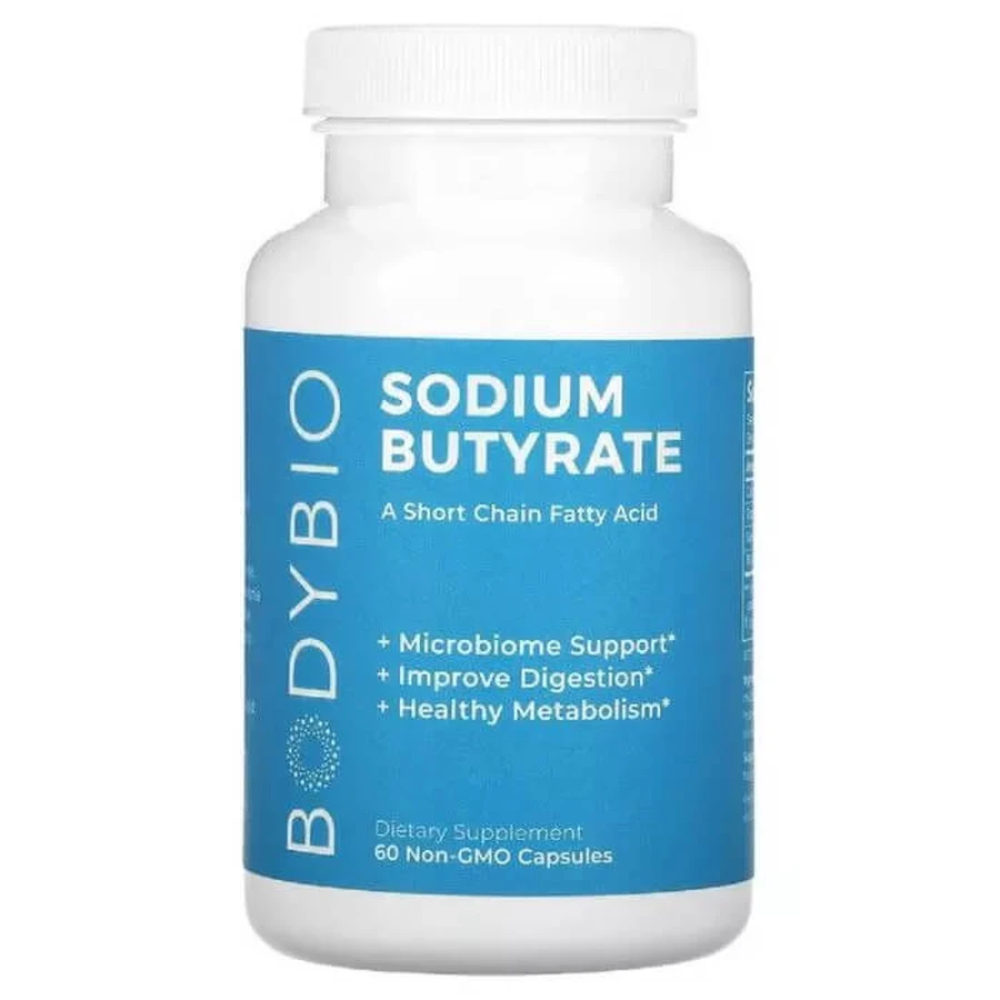 Бутират натрію, Sodium Butyrate, BodyBio, 60 капсул: ціни та характеристики