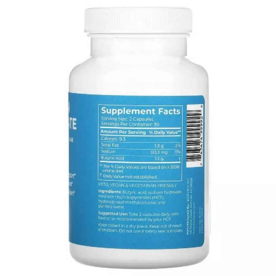 Бутират натрію, Sodium Butyrate, BodyBio, 60 капсул: ціни та характеристики