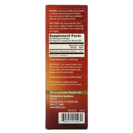 Жидкий Йод плюс, Liquid Iodine Plus, Life-flo, 59 мл (2 жидких унции): цены и характеристики