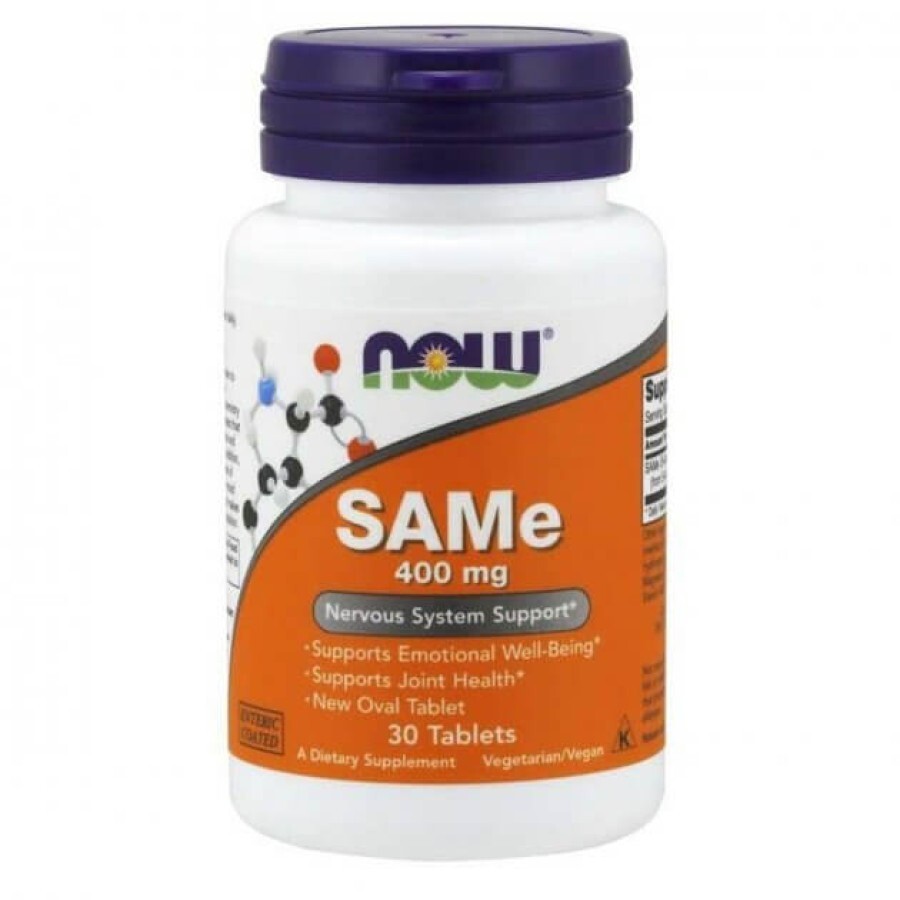 SAM-E (S-Аденозилметіонін) Now Foods, 400 мг, 30 таблеток: ціни та характеристики