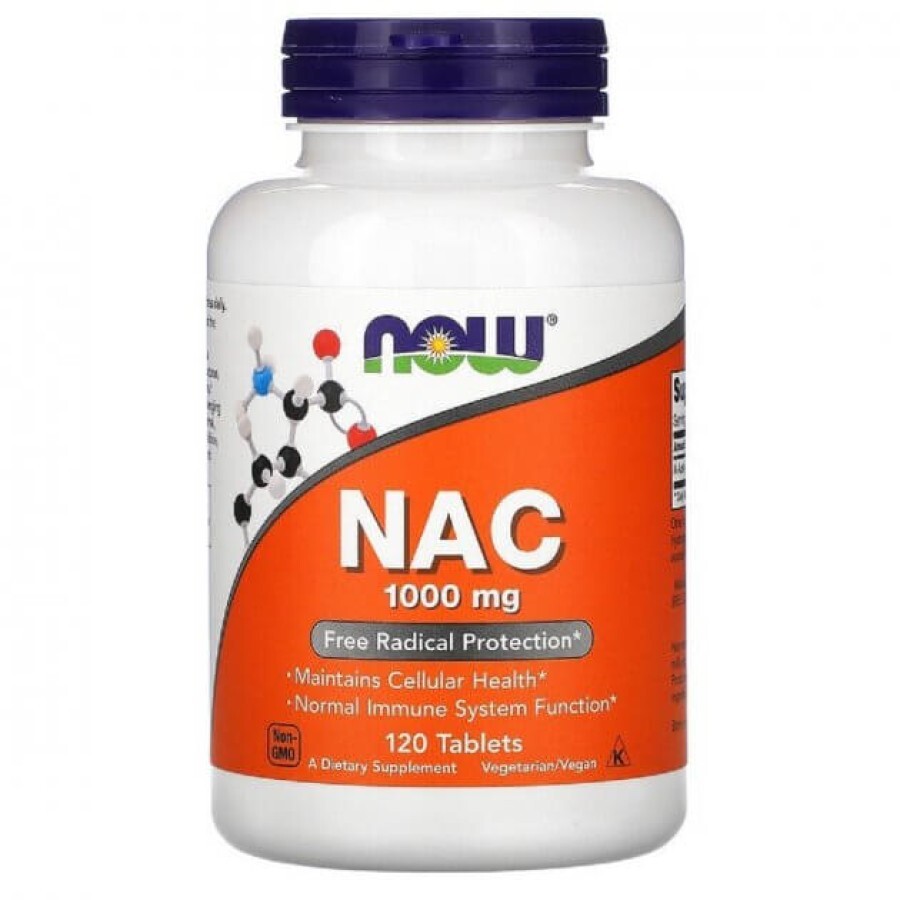Амінокислоти Now Foods NAC (N-Ацетил-L-Цистеїн) 1000 мг 120 таблеток: ціни та характеристики