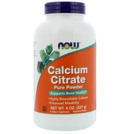 Цитрат кальция в порошке, Calcium Citrate, Pure Powder, NOW Foods, 227 гр
