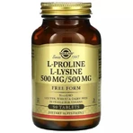 Пролин/Лизин, L-Proline/L-Lysine, Free Form, Solgar, 500 мг/500 мг, 90 таблеток: цены и характеристики