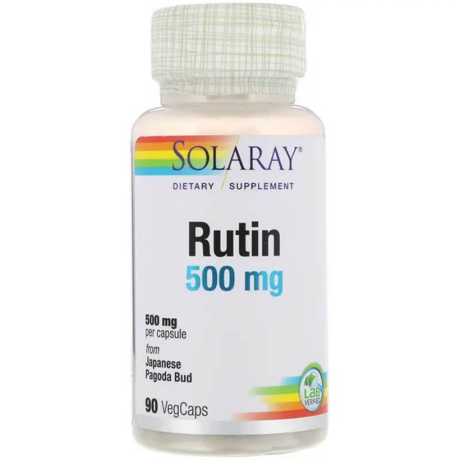 Рутин 500 мг, Rutin, Solaray, 90 вегетарианских капсул: цены и характеристики