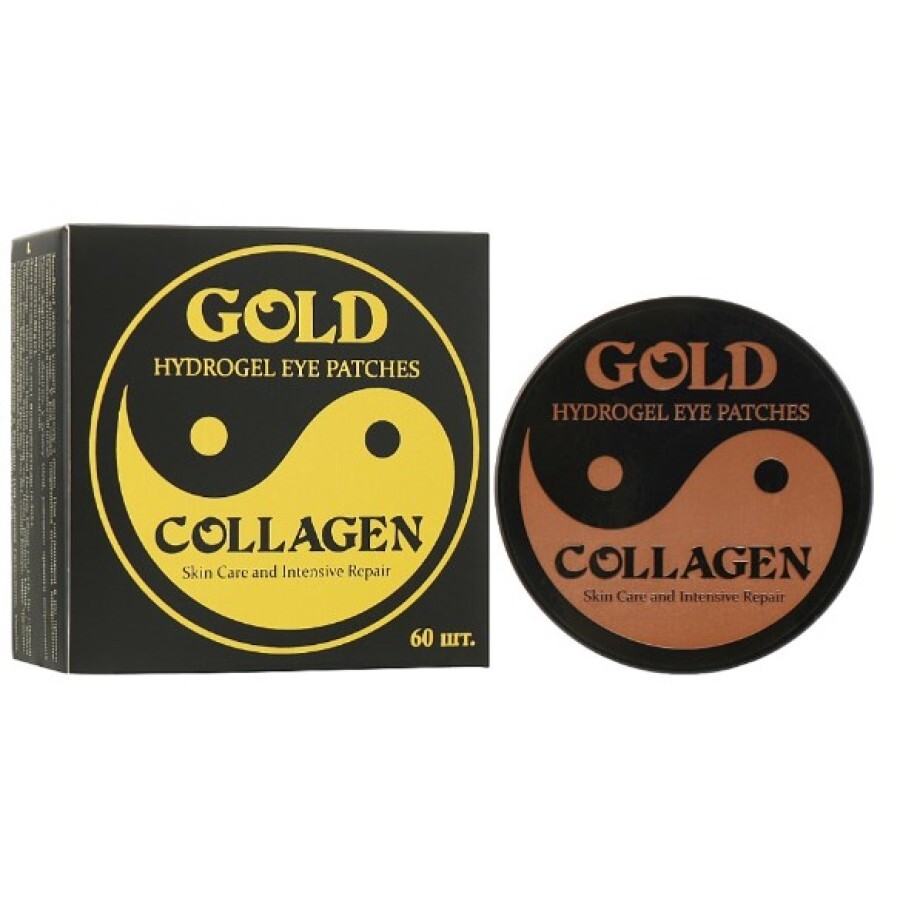 Патчи под глаза Hebei Gold Hydrogel Eye Patches Collagen гидрогелевые с коллагеном и биозолотом, 60 шт.: цены и характеристики
