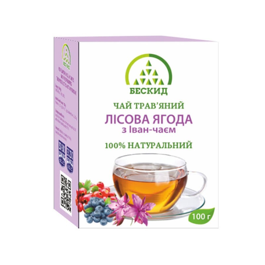 Чай травяной Бескид Лесная ягода с Иван-Чаем, 100 г: цены и характеристики