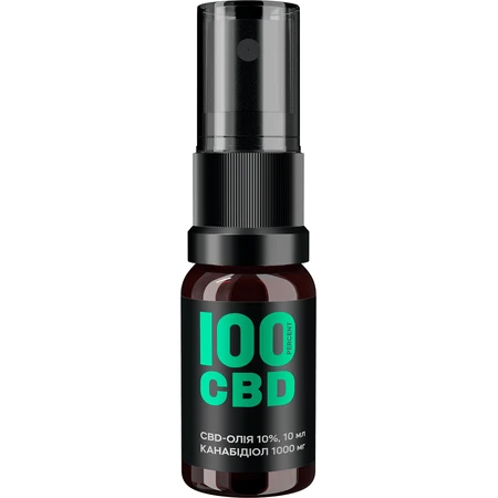 CBD-олія 10%, спрей оральний, 60 доз, 10 мл у скляному флаконі, м’ята: ціни та характеристики