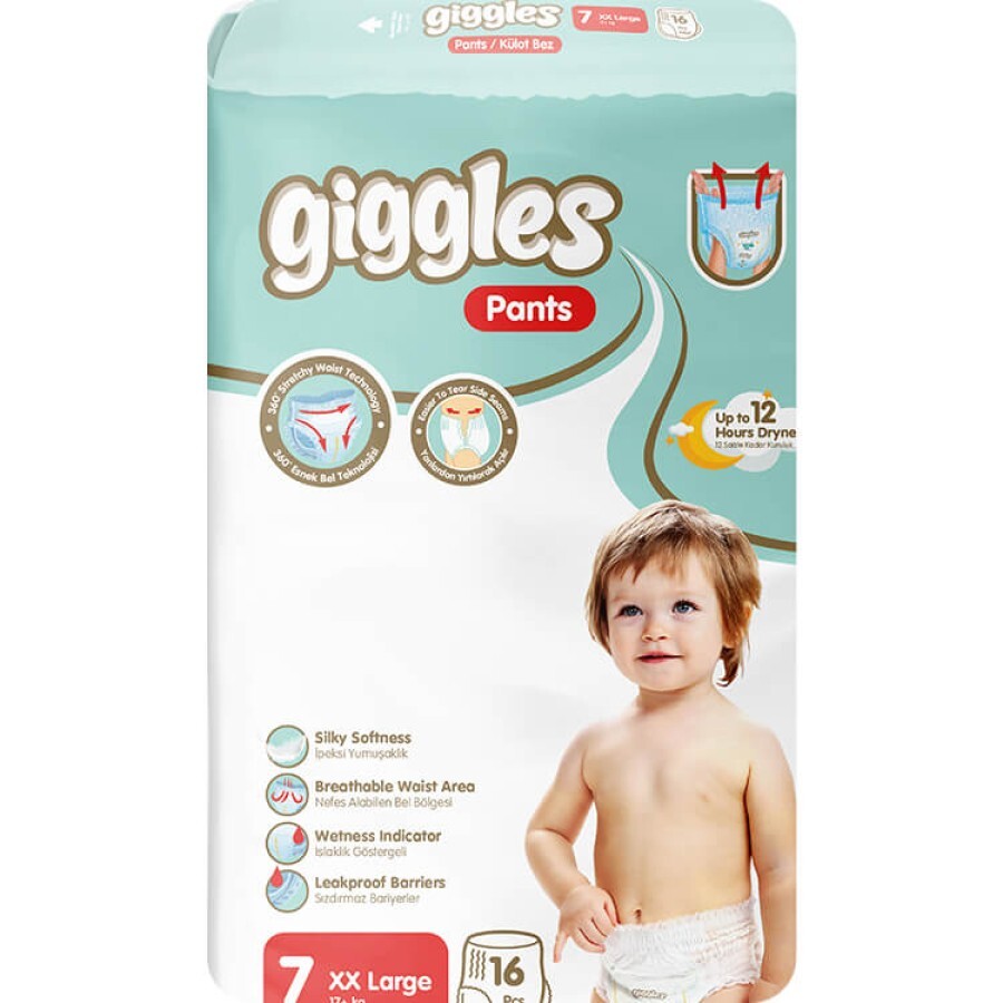 Подгузники-трусики детские Giggles XL 17+ кг 16 шт : цены и характеристики