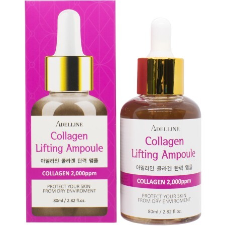 Сироватка для обличчя ADELLINE Collagen Lifting Ampoule з колагеном ефект ліфтингу 80 мл
