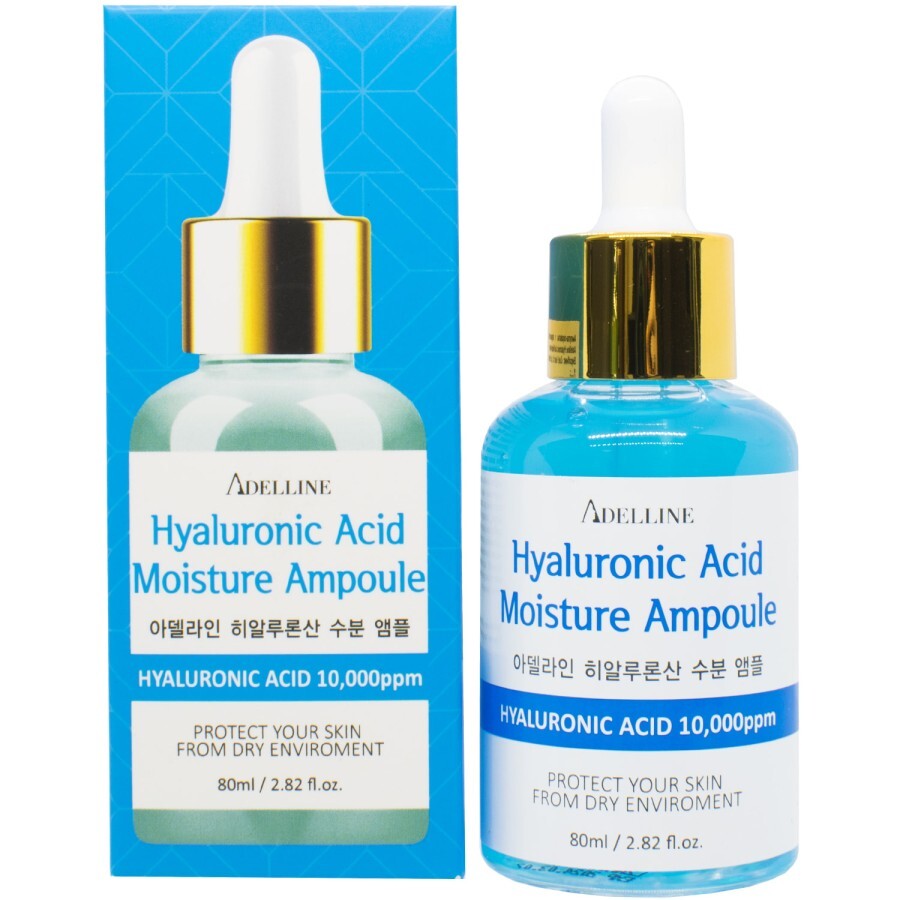 Сыворотка для лица ADELLINE Hyaluronic Acid Moisture Ampoule с гиалуроновой кислотой увлажняющая 80 мл: цены и характеристики