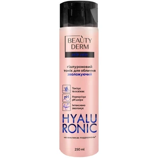 Тонік для обличчя Beauty Derm з гіалуроновою кислотою зволожуючий 250 мл