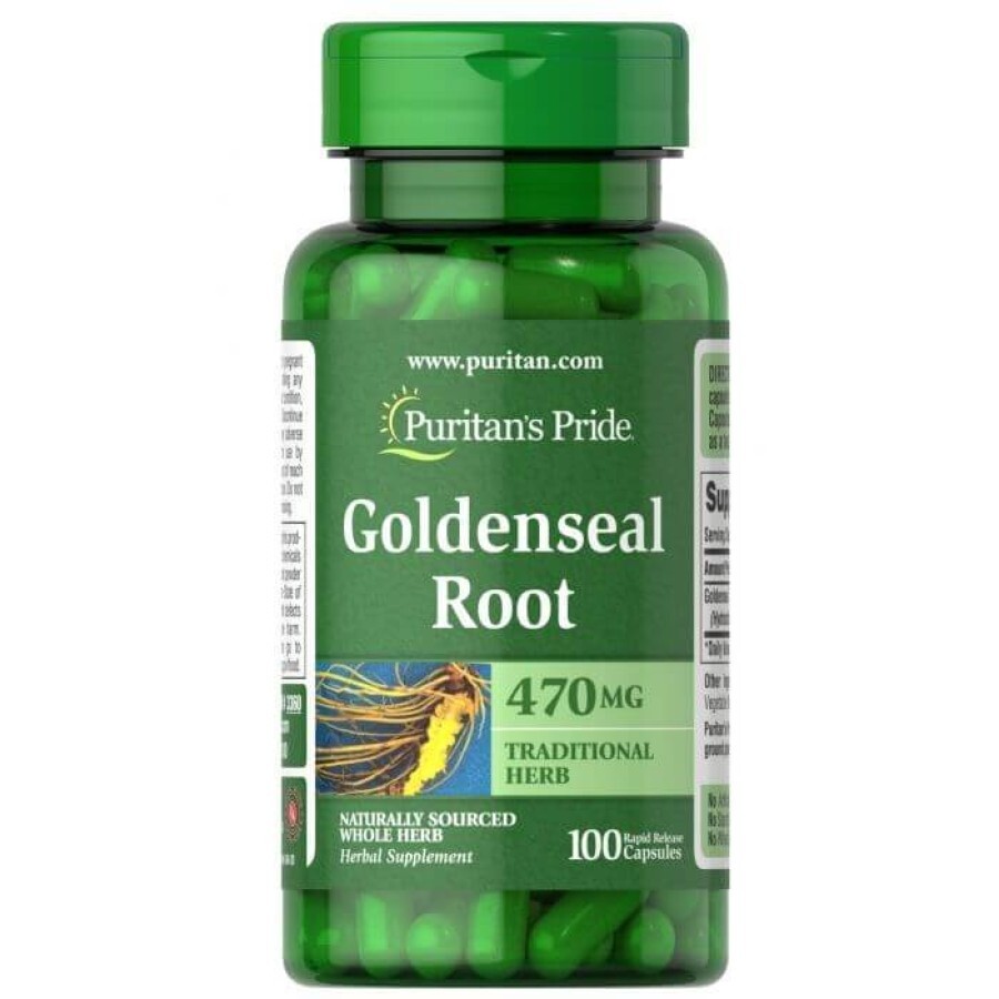 Гідрастіс канадський, Goldenseal Root, Puritan's Pride, 470 мг, 100 капсул: ціни та характеристики